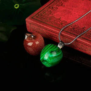 Натуральный драгоценный камень, подвеска в виде яблока, розовый кварц, кристалл, точечный опал, малахит, дающая ожерелье, лечебные кристаллы для медитации, подарок Вечерние