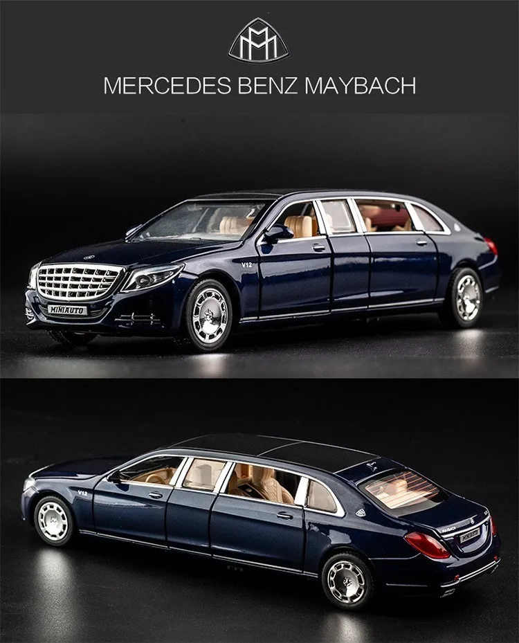 1/32 Maybach литая под давлением Металлическая Модель сплав Высокая симуляция автомобиля 6 дверей открывающийся подарок на день рождения инерционные игрушки для детей hotwheeling