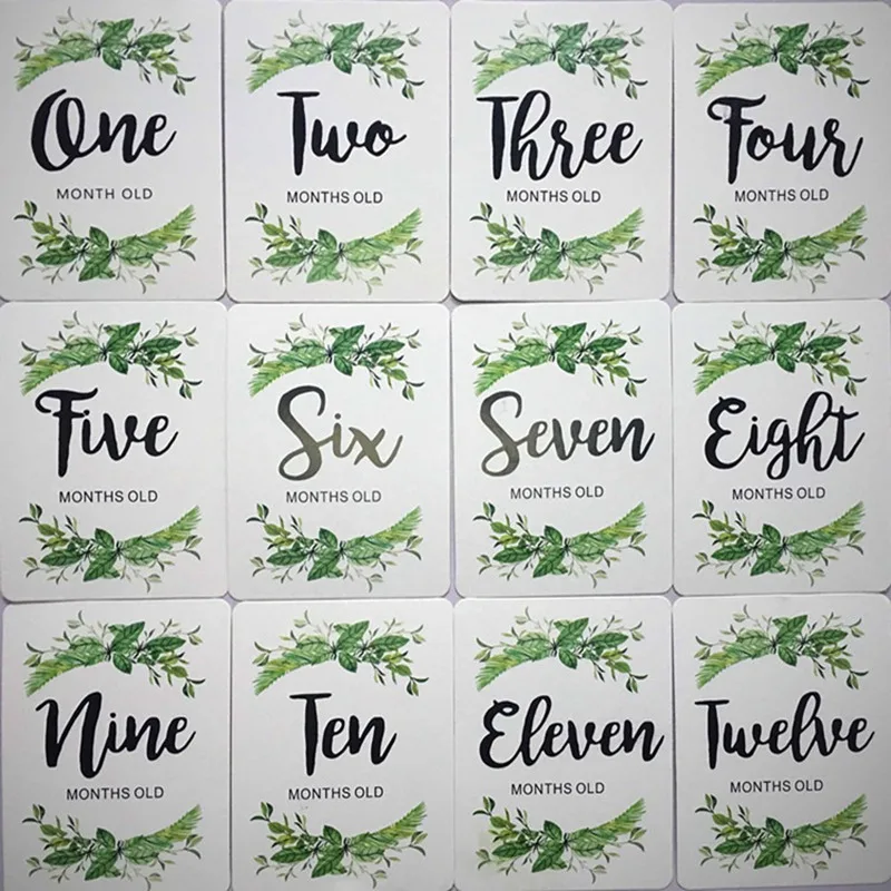 12 шт./компл. Детские открытки ежемесячные фотографии новорожденных забавные