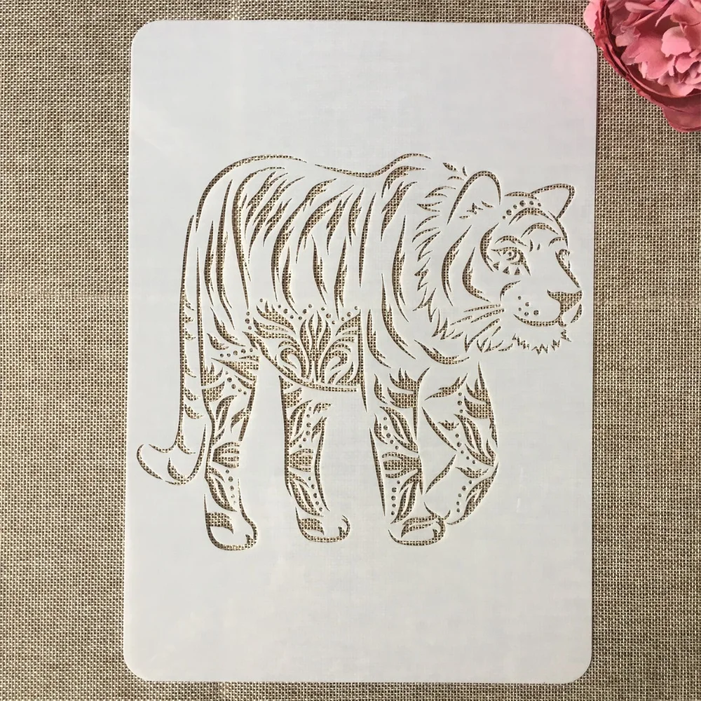 4 шт./компл. A4 29 см тигровые животные сделай сам слойные трафареты картина