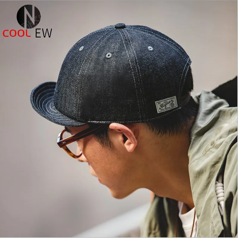

Casual American Tooling Cowboy Duck Tongue Short Brim Hat Vintage Street Solid Color Thin Short Brim Hat Male