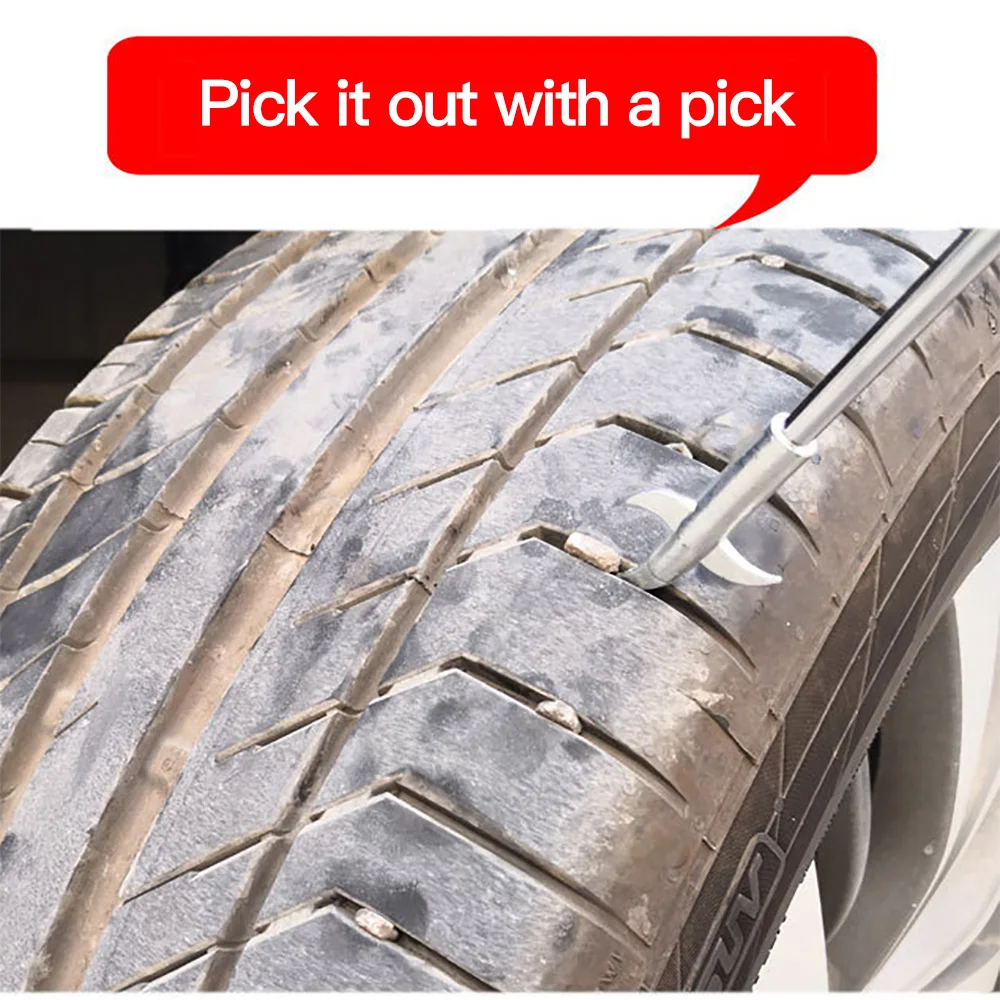 

Hot Sale Broken Stone Tire Remover Car Tire Stone Cleaner Groove Cleaning Hook Tire Cleaning Tool Car Tire Hook Auto Accessories