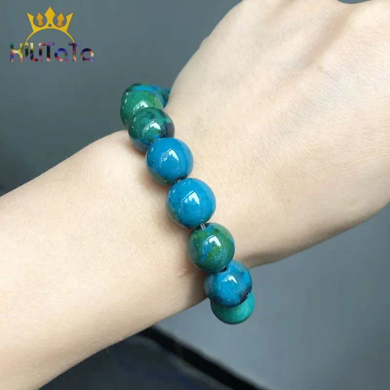 Круглые бусины разделители Chrysocolla из натурального камня для изготовления