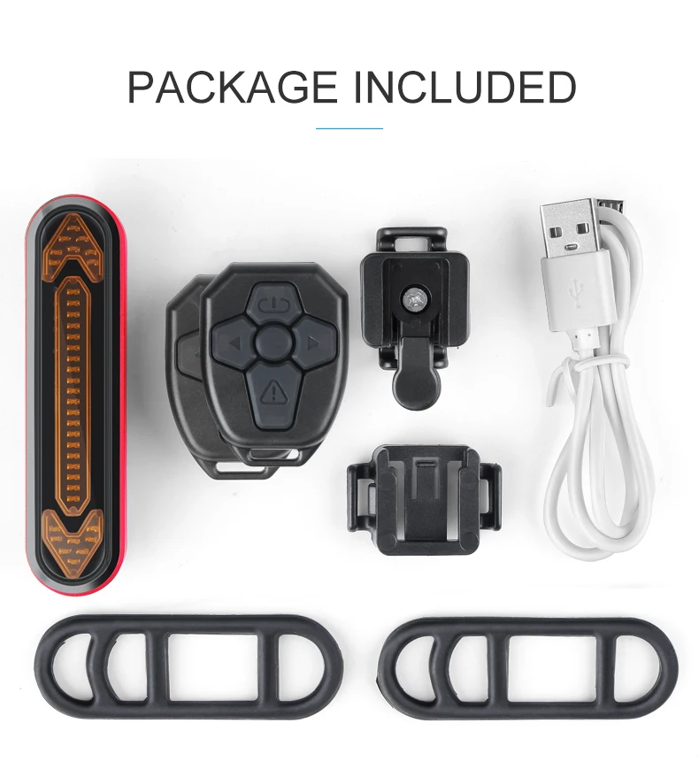 

USB Rechargeable Bicycle Light Tail Light Smart Wireless Remote Turn Signal Light Warning Bike Rear Light LED Bicycle Lantern