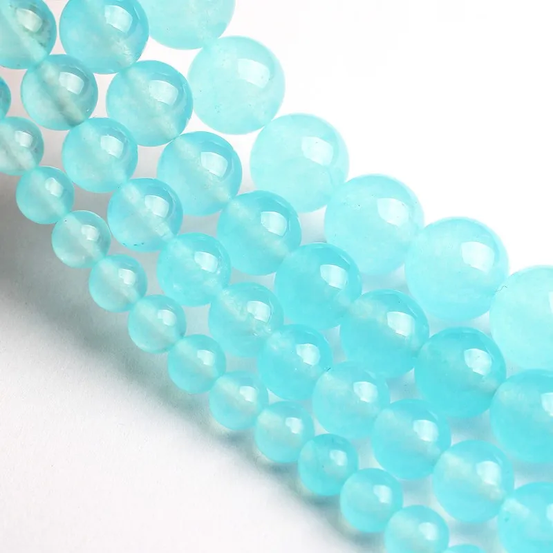 Натуральный камень A + халцедон с голубым небом круглые бусины россыпью для
