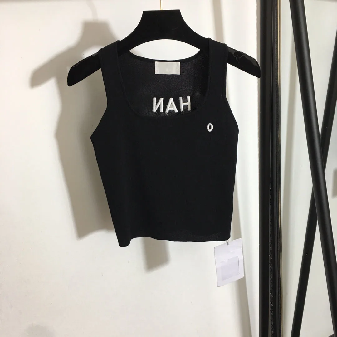 

2021 suspenders women's outer wear bottoming shirt knitted top summer vest sleeveless t-shirt fashion short top