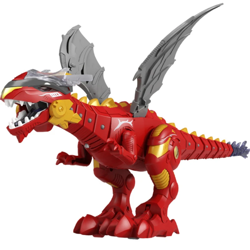 Электрический ходящий Динозавр Дракон механический робот освещение крылья