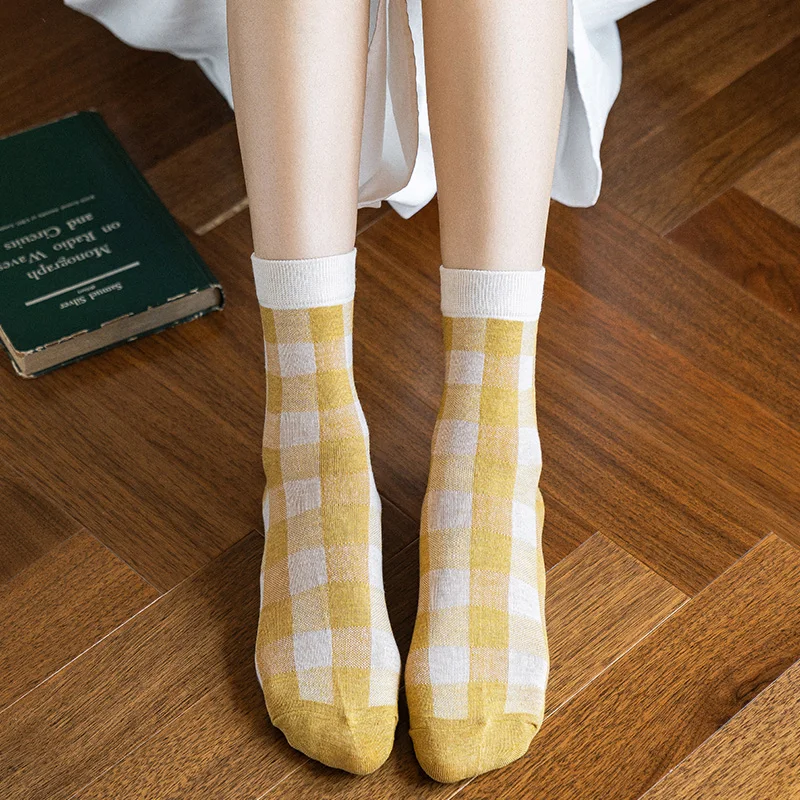CARTELO New Splicing Korean Pattern Women Socks Fashion Casual Sport Breathable Cotton Middle Tube Socks Middle Tube Socks