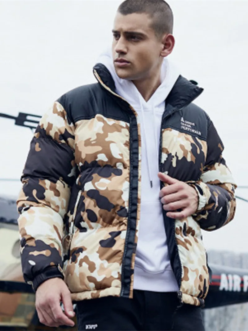 

Camouflage Cotton-Padded Warm Jacket 2020 New Fashion Trendy Young Men's Outdoor Coat Winter Stand-Up Collar 121005