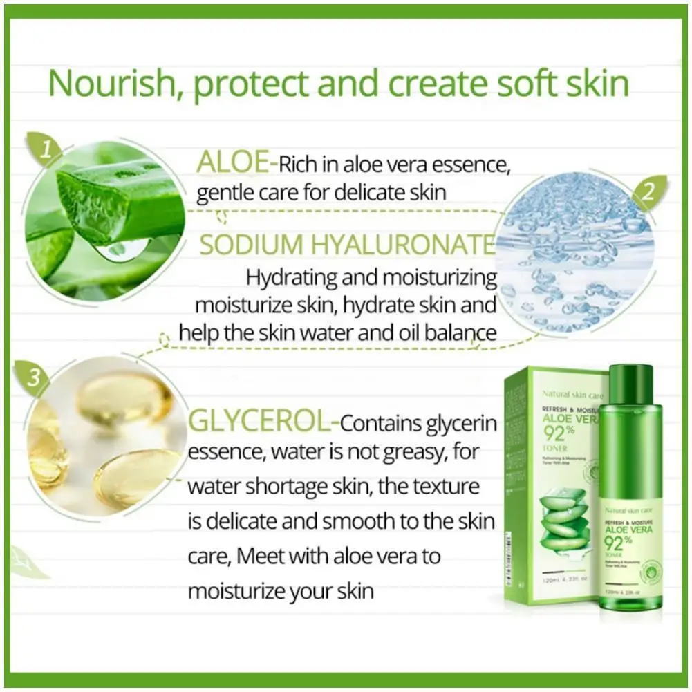 Natural Face Toner Aloe Vera Gel Vc Essence Skin Care Toner Hydrating 120ml Pore Lighten Vitamin Moisturizing C B5c4