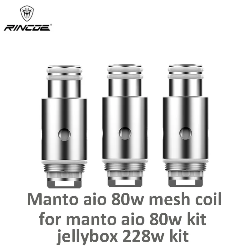 

Original Rincoe Manto AIO Plus Replacement Coil 0.15ohm 0.3ohm For Manto aio 80w Kit Jellybox 228w Kit RBA Coil E Cigarette Vape