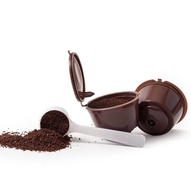 

3PCS Refillable Coffee Capsules for Coffee Pods Reusable Coffee Filter Plastic with Spoon Brush High Quality