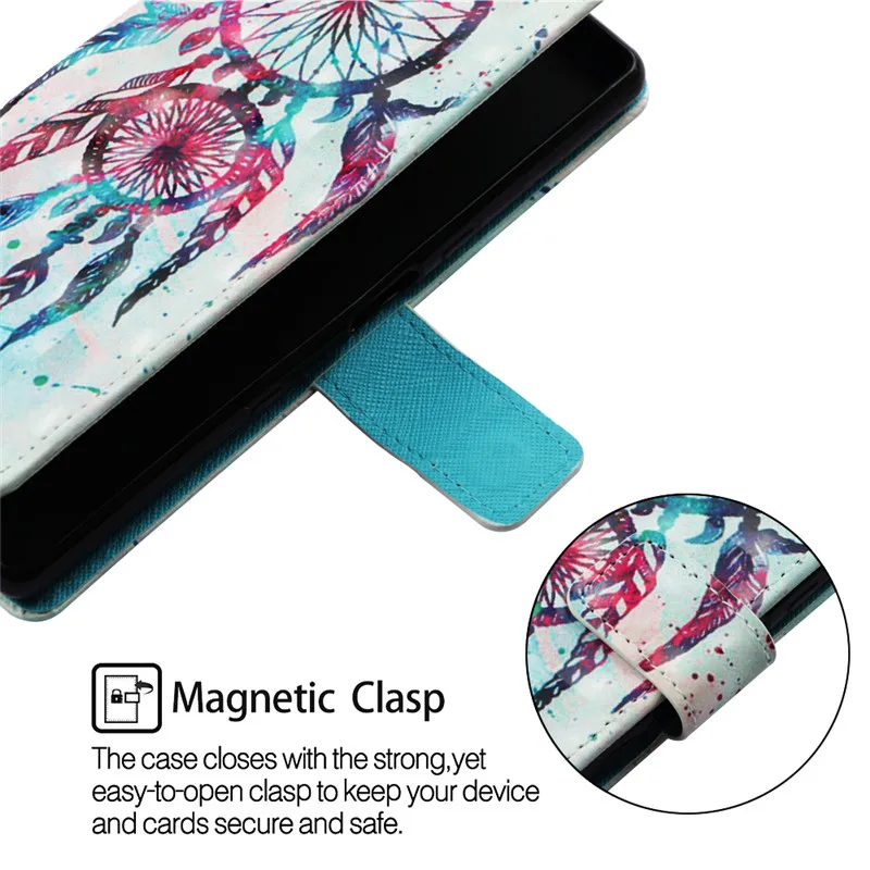 Магнитный Роскошный художественной росписи цветок кошелек Флип кожаный чехол