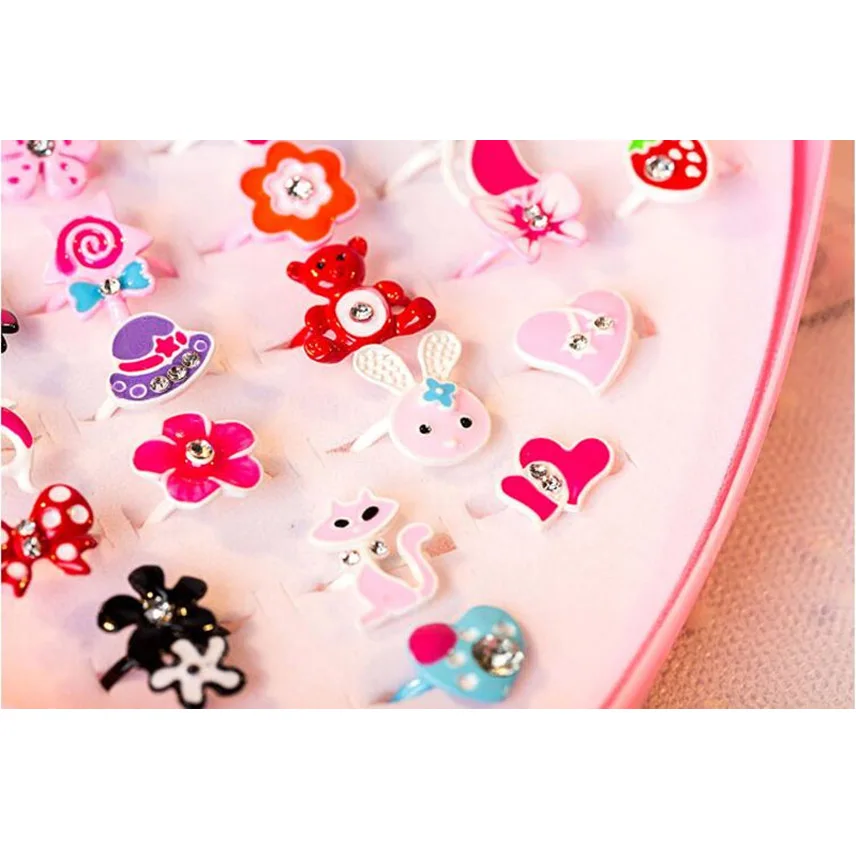 Кольцо каваи детское регулируемое с цветами 2/10/36 шт. | Украшения и аксессуары