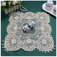 hot gold lace embroidery table placemat cloth coffee pad cup wedding tea coaster placemat drink pan doily dining mug kitchen