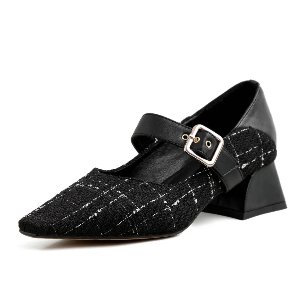 Туфли-лодочки женские на квадратном каблуке с пряжкой размеры 34 - 43 | Обувь