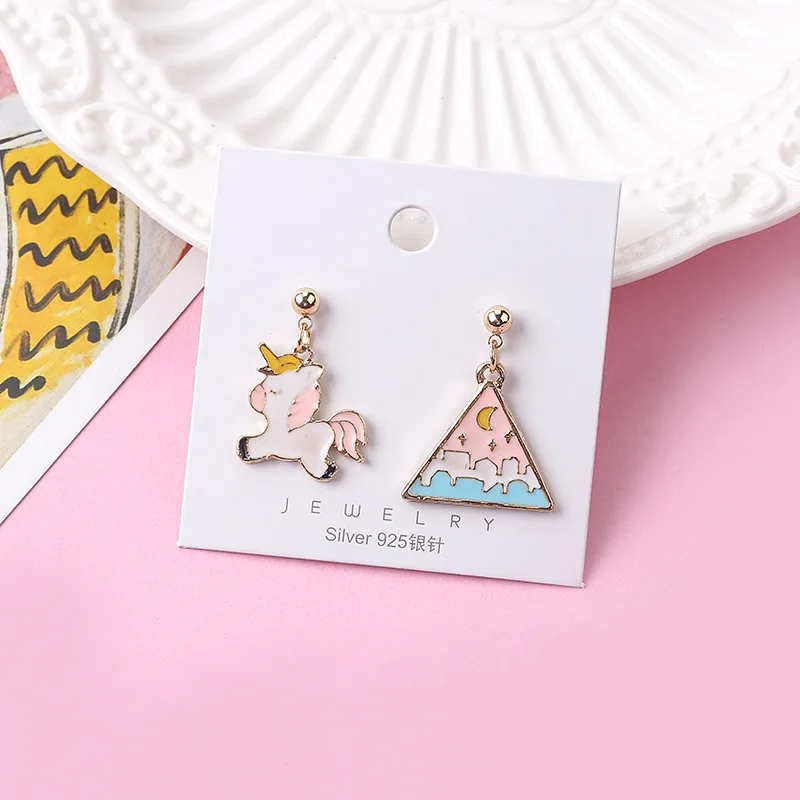 Корейские Мультяшные милые Алиса Банни Серьги в виде единорогов для женщин