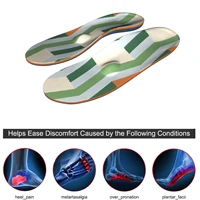 green foot pain orthotic insoles arch support orthotic inserts memory foam flat feet foot with shock absorbant for men women 3cm