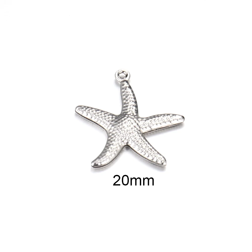 20mm Semitree 10 шт. из нержавеющей стали полые морские звезды Шарм серьги подвеска для браслета, аксессуары DIY ручной работы для изготовления ювелирных изделий - Окраска металла: 20mm