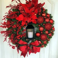 elegant red christmas wreath champagne gold christmas wreath window door wall ornament decorations best price