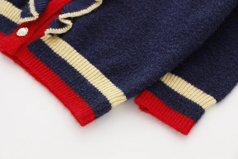 Fashion Baby Girls Sweater Coat With Ruffle Cotton Kids Cardigans For Girls Knitwear Kids Atumn Winter Clothes Children Coat