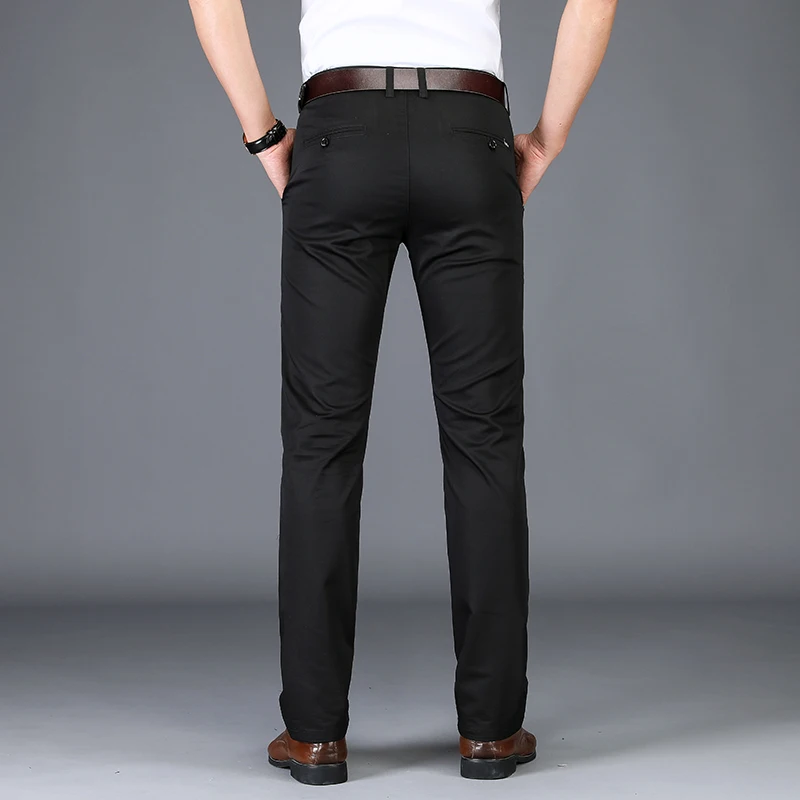 

Winter Men's Jeans 2020 New Warm Slim Fit Business Fashion Thicken Denim Trousers Black Blue Jeans Men