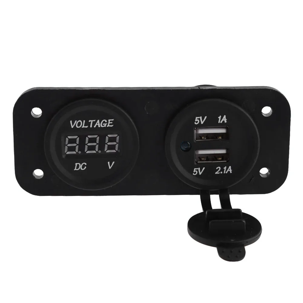 

LED Display Volt Monitor Voltage Meter Tester LED Digital 2 Ports Dual USB 12V to 5V Car Chargers Voltage Monitoring