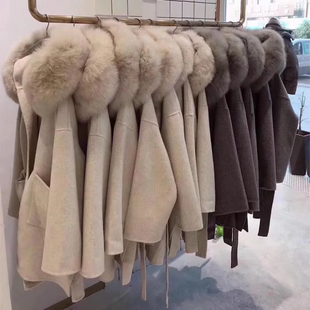 

New Winter Coat Women Oversize Fashion Cashmere Wool Outerwear Female Long Thickening Warm Woolen Overcoat Womens Trench Coats