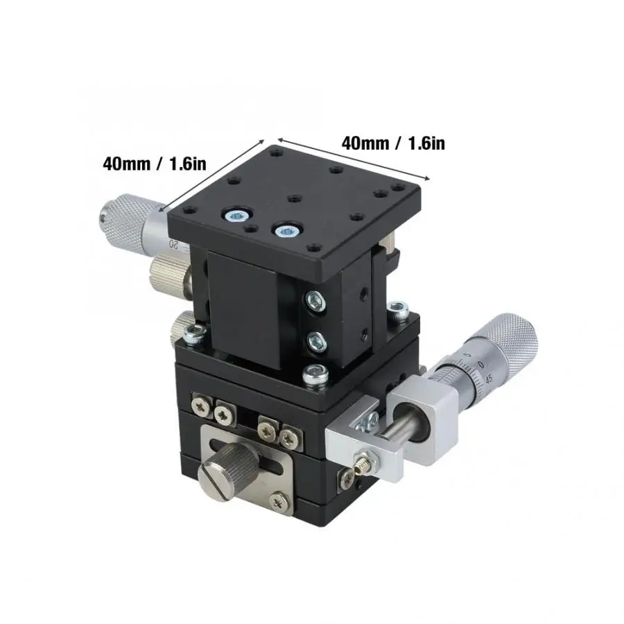 

3 Axes XYZ Linear Stage Trimming Platform Bearing Tuning Sliding Table 40x40mm Manual Displacement Platform