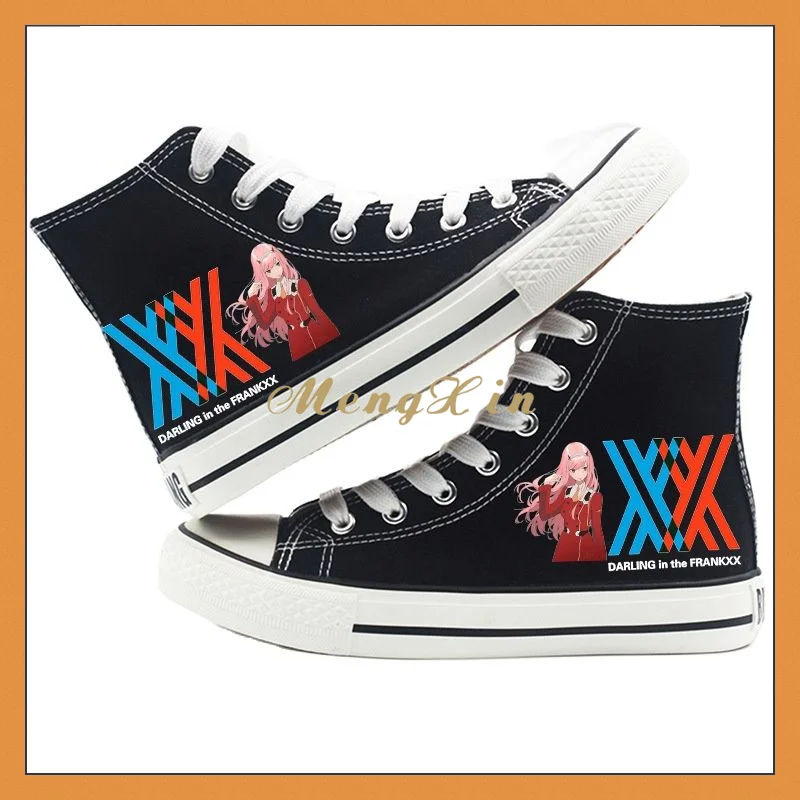 

High-Q Unisex Anime DARLING In The FRANXX Cosplay Sneakers HIRO ZERO TWO ICHIGO Casual Canvas Duck Shoes Plimsolls Halloween