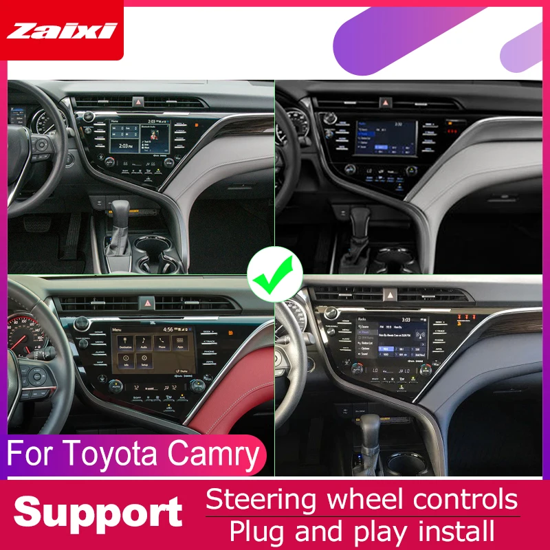 Автомагнитола ZaiXi 2 DIN с GPS навигацией Navi для Toyota Camry 2018 ~ 2019 мультимедийная система