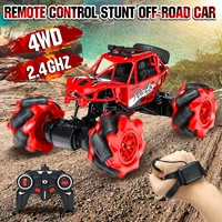 2 4ghz 4wd rc car radio gesture induction music light stunt twist remote control car off road vehicle rc gift for children