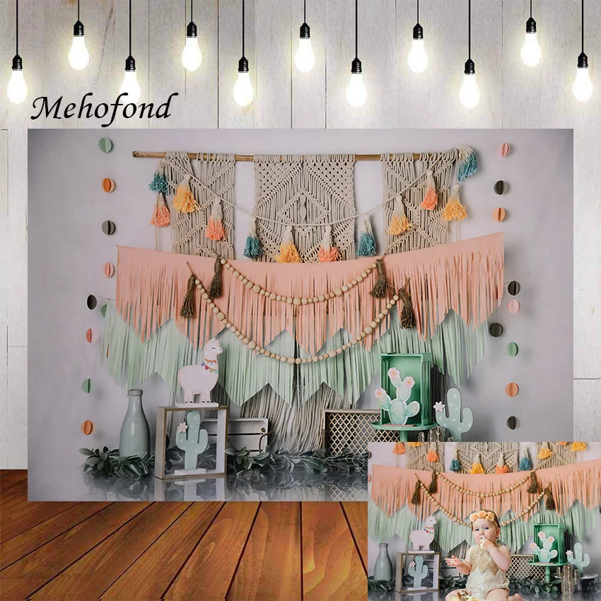 

Фон для фотосъемки Mehofond в богемном стиле Ловцы снов кактус верблюд девушки торт на день рождения разбивать Фотостудия