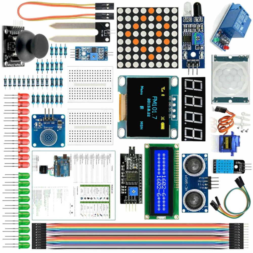 

1 Set Of For Arduino Kit UNO R3 Nano V3.0 2560 Mega 328 Project Starter 85pcs/Set New Arrivals Accessories