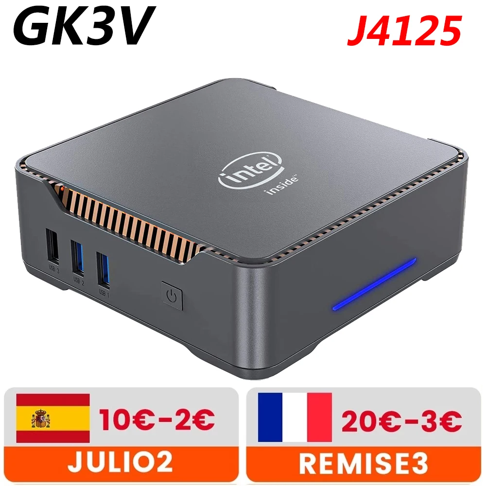 Мини ПК GK3V игровой с Windows 10 Intel Gemini Lake J4125 8 ГБ DDR4 128 256 512 1 ТБ SSD 2 4G 5G Wi Fi 1000 Мбит/с|Мини