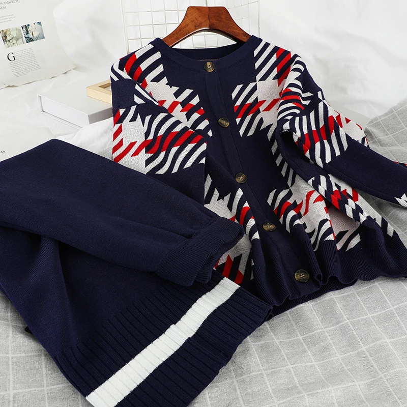 Mooirue наборы свитеров для женщин Винтаж полосатый кардиган на пуговицах Высокая