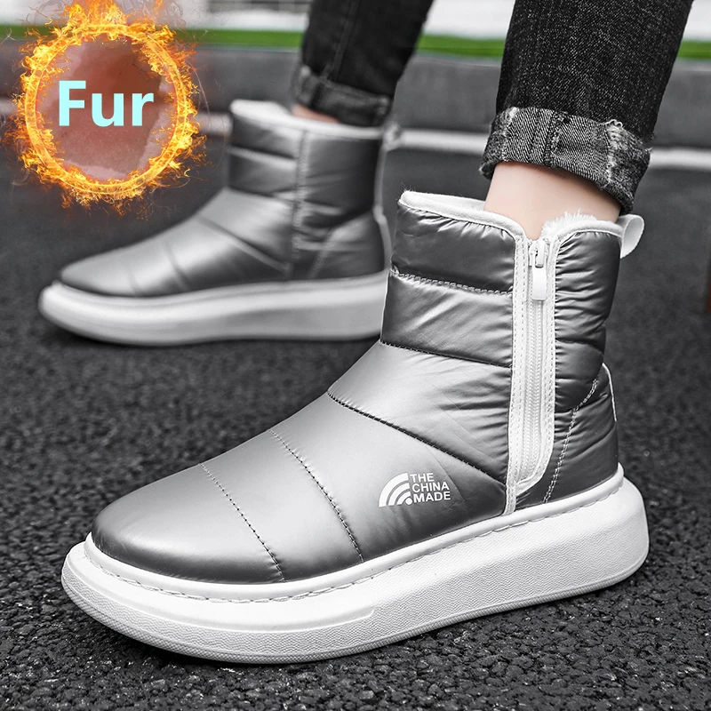 

Новое поступление, зимние ботинки для пар, водонепроницаемые женские ботильоны для снега, теплые плюшевые уличные прогулочные ботинки, муж...