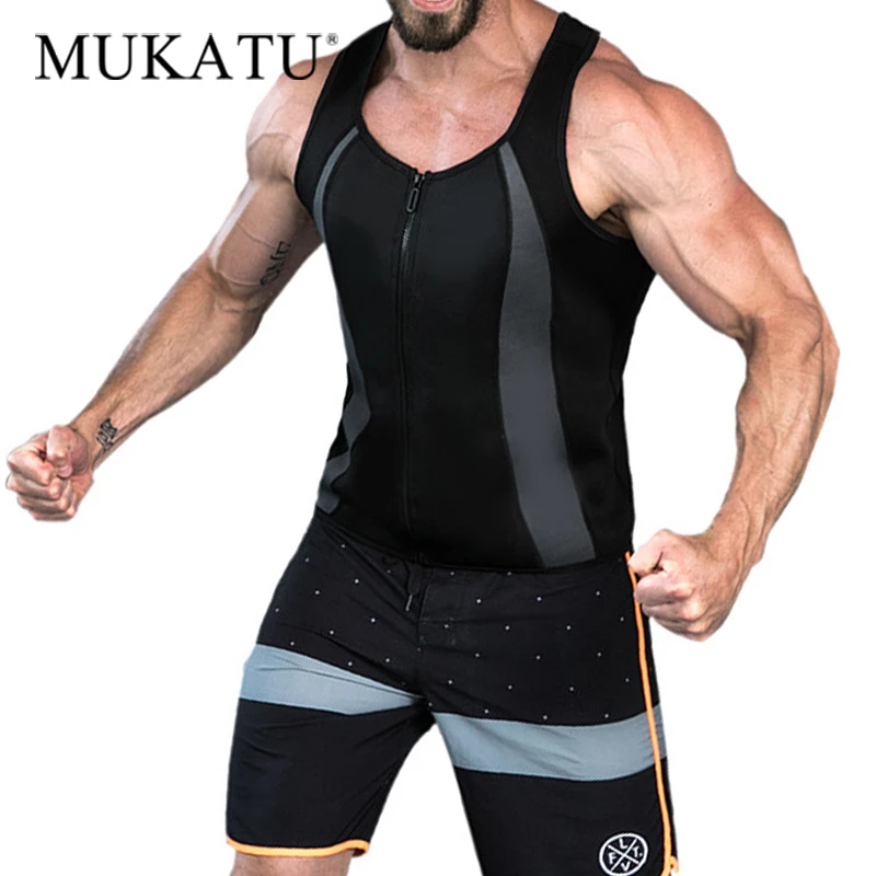 На молнии для мужчин поясной тренировочный жилет похудения и черный shapжилет