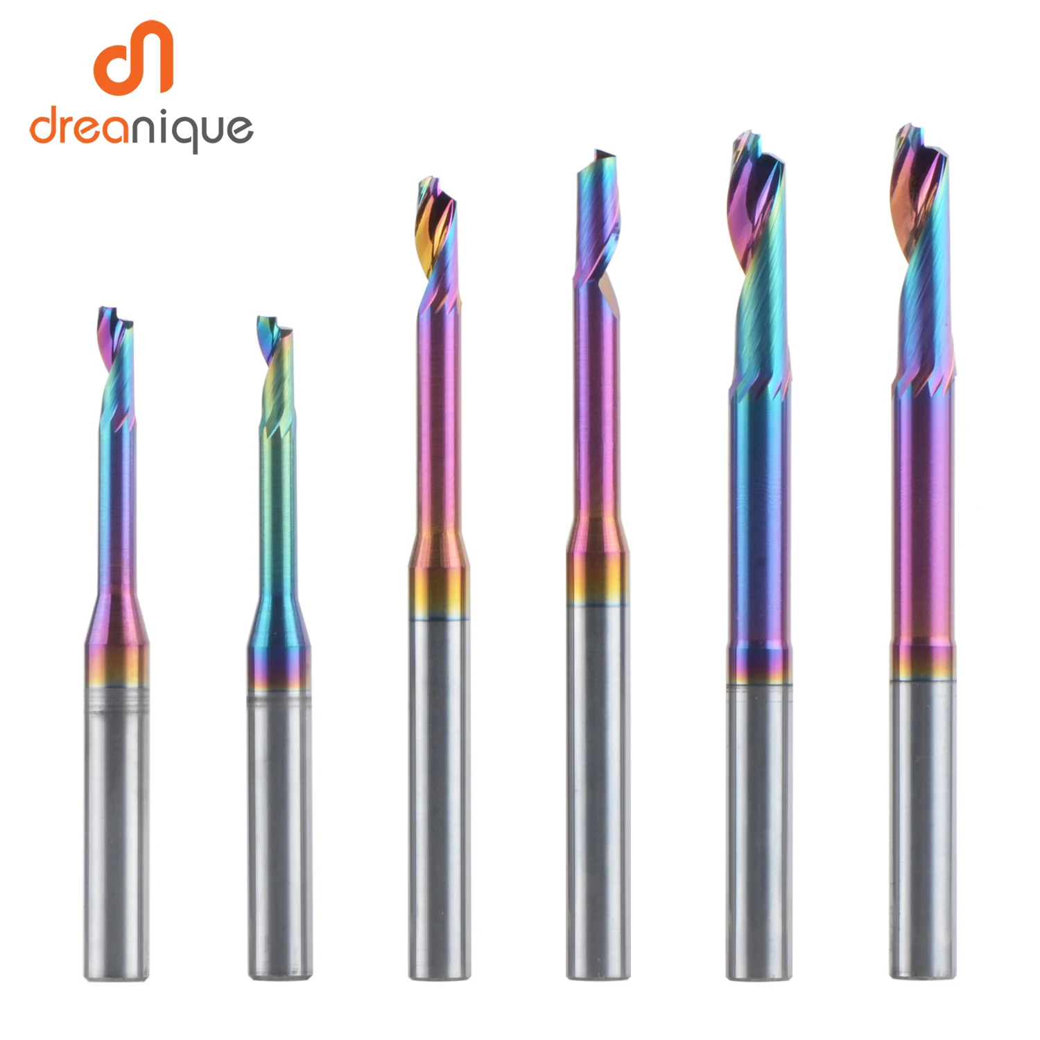 Dreanique 1 шт. фреза 3 4 5 6 8 мм с покрытием Одна Флейта концевая фреза для алюминиевая дверь, окно резки CNC алюминий резка