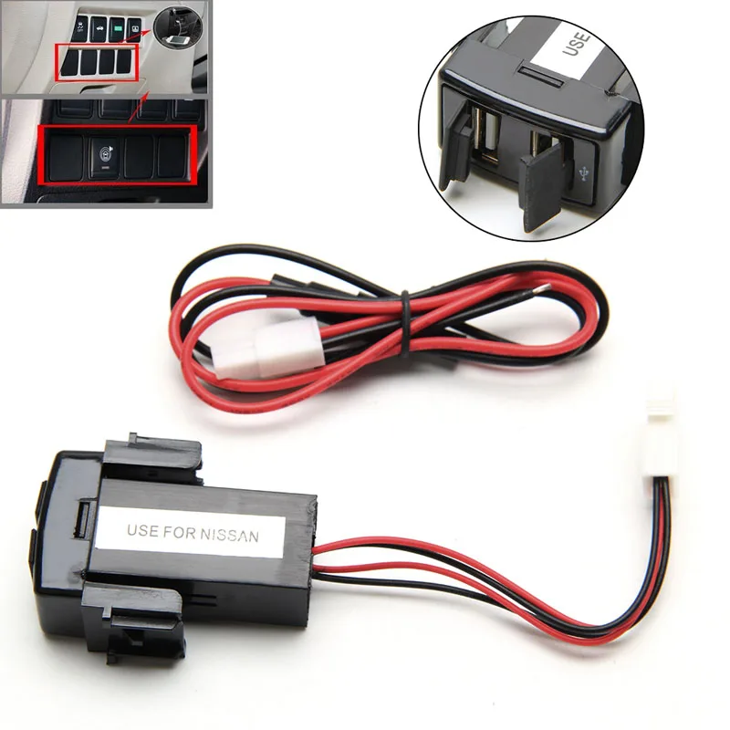 

Быстрое зарядное устройство для приборной панели с двумя USB-портами 2,1 А 5 В для NISSAN Teana Sylphy Новинка