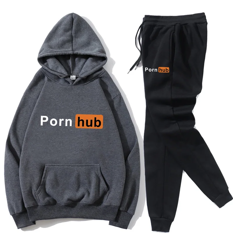 

2020 pullover hoodie men's sweatshirt + spring and autumn pants letter print sportswear loose hip-hop street suit
