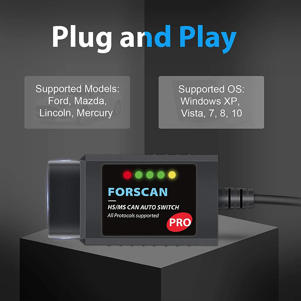 Автомобильный диагностический сканер FORScan Pro ELM327 V1.5 для кодирования Ford USB OBD2