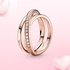 925 Серебряное кольцо паве переплетенные три кольца для женщин, ювелирное изделие, подарок