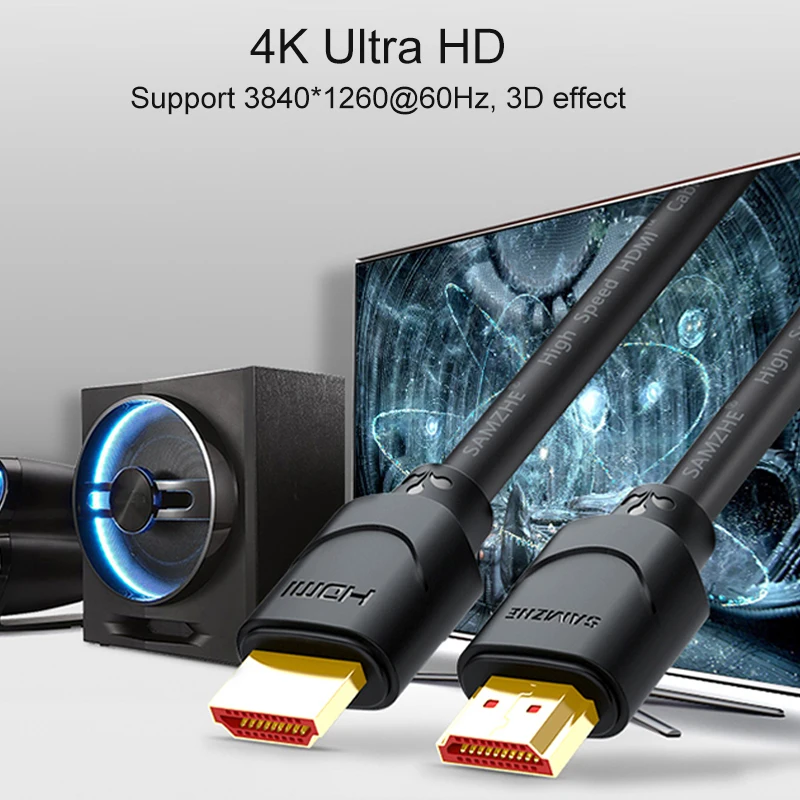 SAMZHE 4K HDMI2.0 кабель 1 м/2 м/3 м Rac HDMI 2 0 аудио сплиттер для ТВ Blue Ray PS Roku ПК компьютер