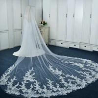 topqueen v94 cathedral drop veil with lace trim bride veil long with comb bridal veils wedding cathedral lace wedding veil