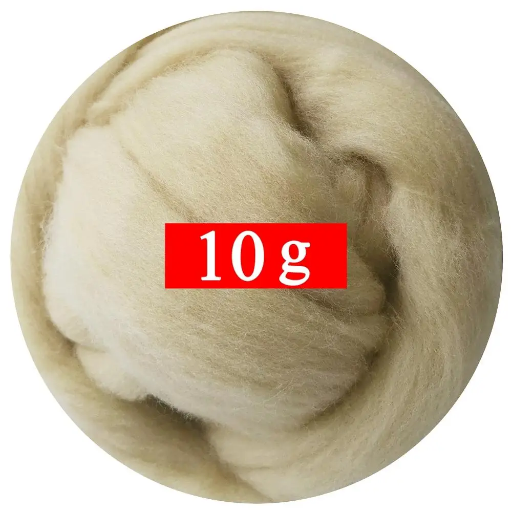 

10g Felting Wool (40 Colors) 19 Microns Super Soft Natural Wool Fiber for Needle Felting Kit 0.35 OZ Per Color (No. 16)