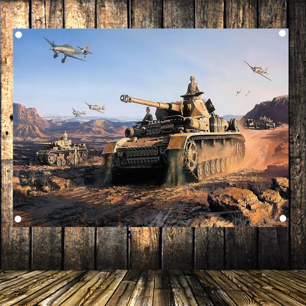 

Wall Art Canvas Painting Tapestry Stickers Wall Decor Tiger Tank Armored Car Panzer WW II Wehrmacht Arms Poster Flag Banner B2