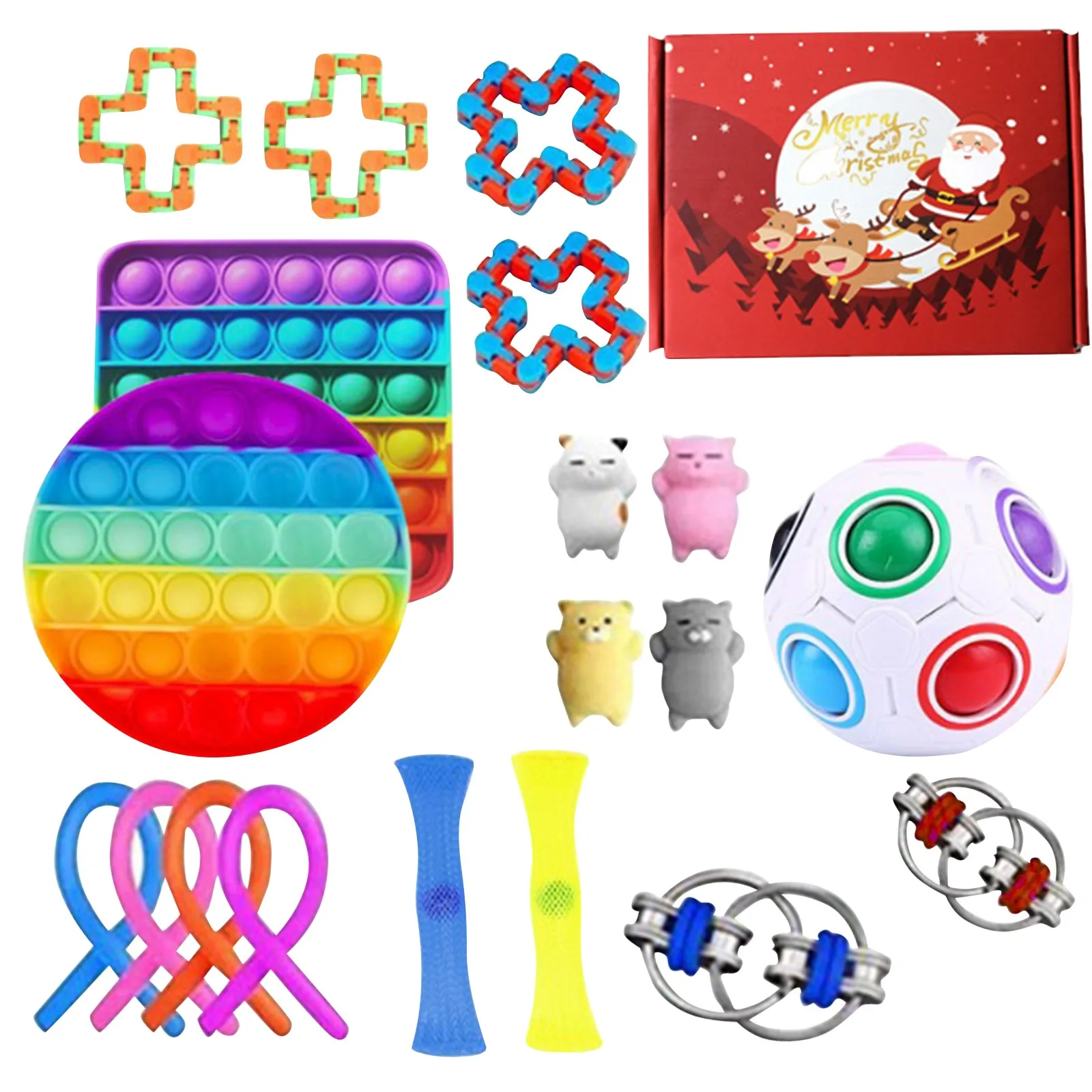 

Christmas Silicone Sensory Decompression Tabletop Puzzle Decompression Toy Halloween Infinite Block Stress Relief Fidget Anxiety