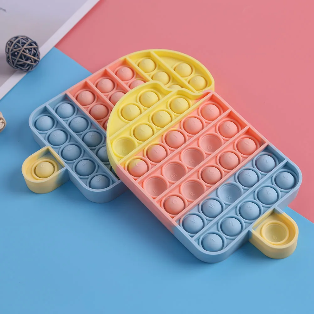 

Kids Push Bubble Fidget Toys Adult Stress Relief Sensory Antistress Ice Cream Board Soft Squishy Bubble Puzzle Toys Game