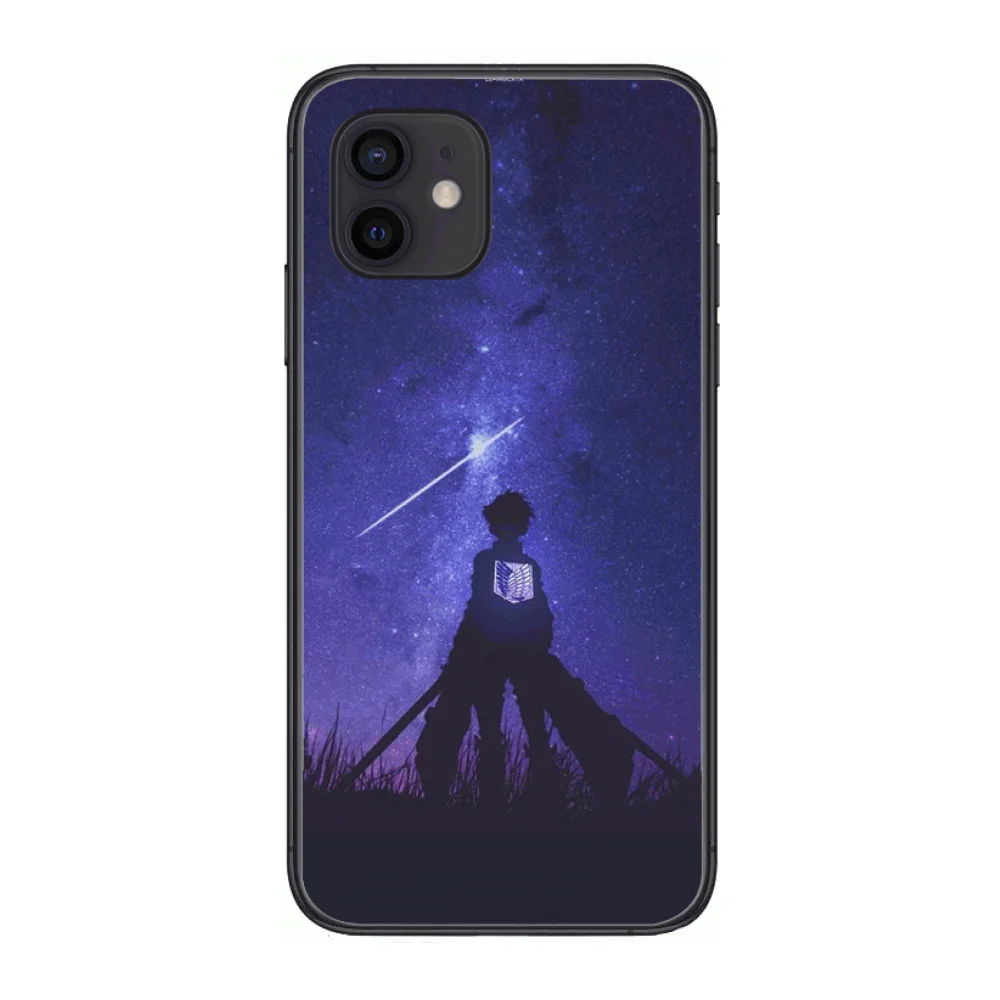 

anime attack Style Phone Case cover For iphone 12 pro max 11 8 7 6 s XR PLUS X XS SE 2020 mini black cell shell